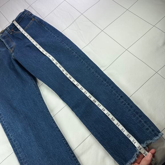 Levi's Jeans Womens 30 Blue Wedgie Straight Ankle Rigid Cotton Button Fly Denim - Picture 14 of 15